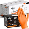 TitanFlex Heavy Duty Orange Nitrile Gloves 6 Mil - Raised Diamond Grip