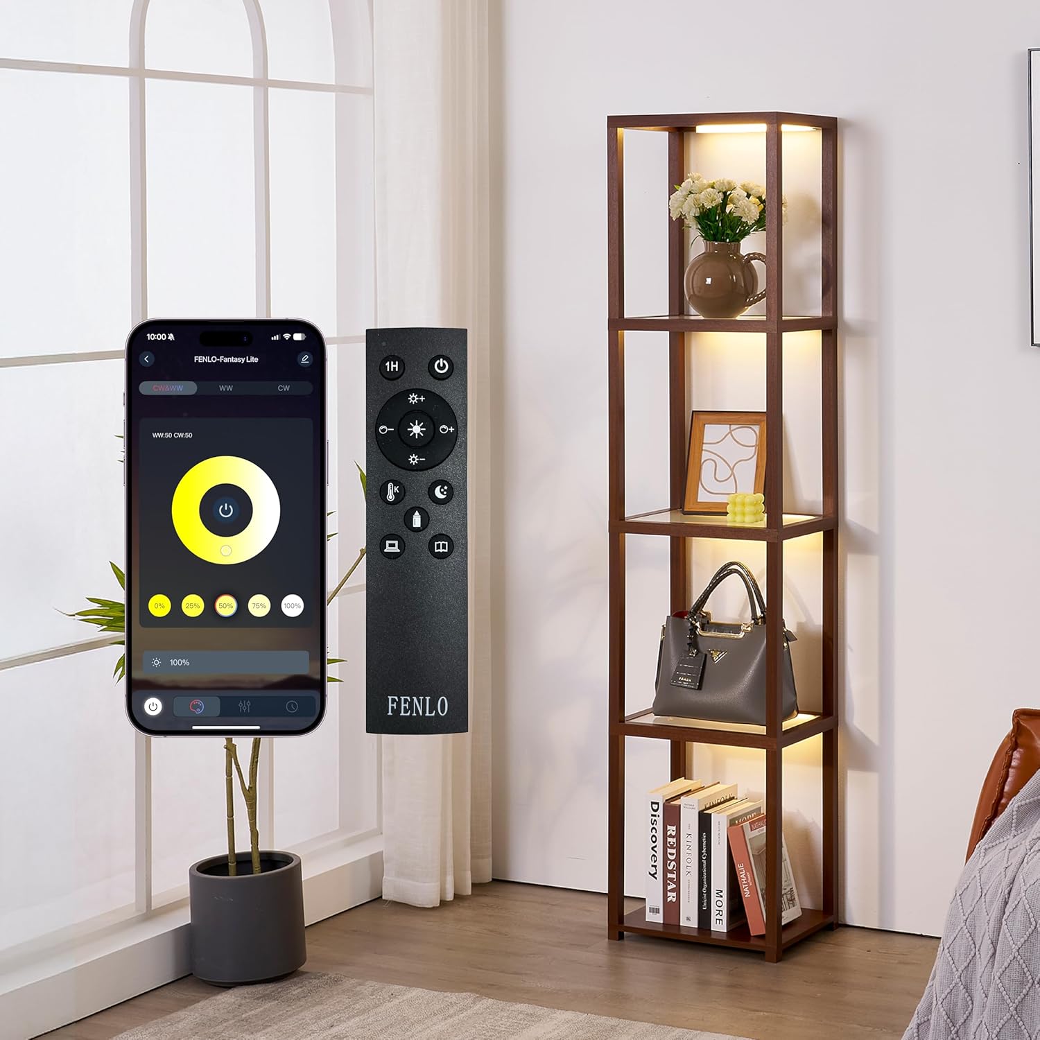 FENLO LED Display Shelf Unit for Modern Minimalist Spaces