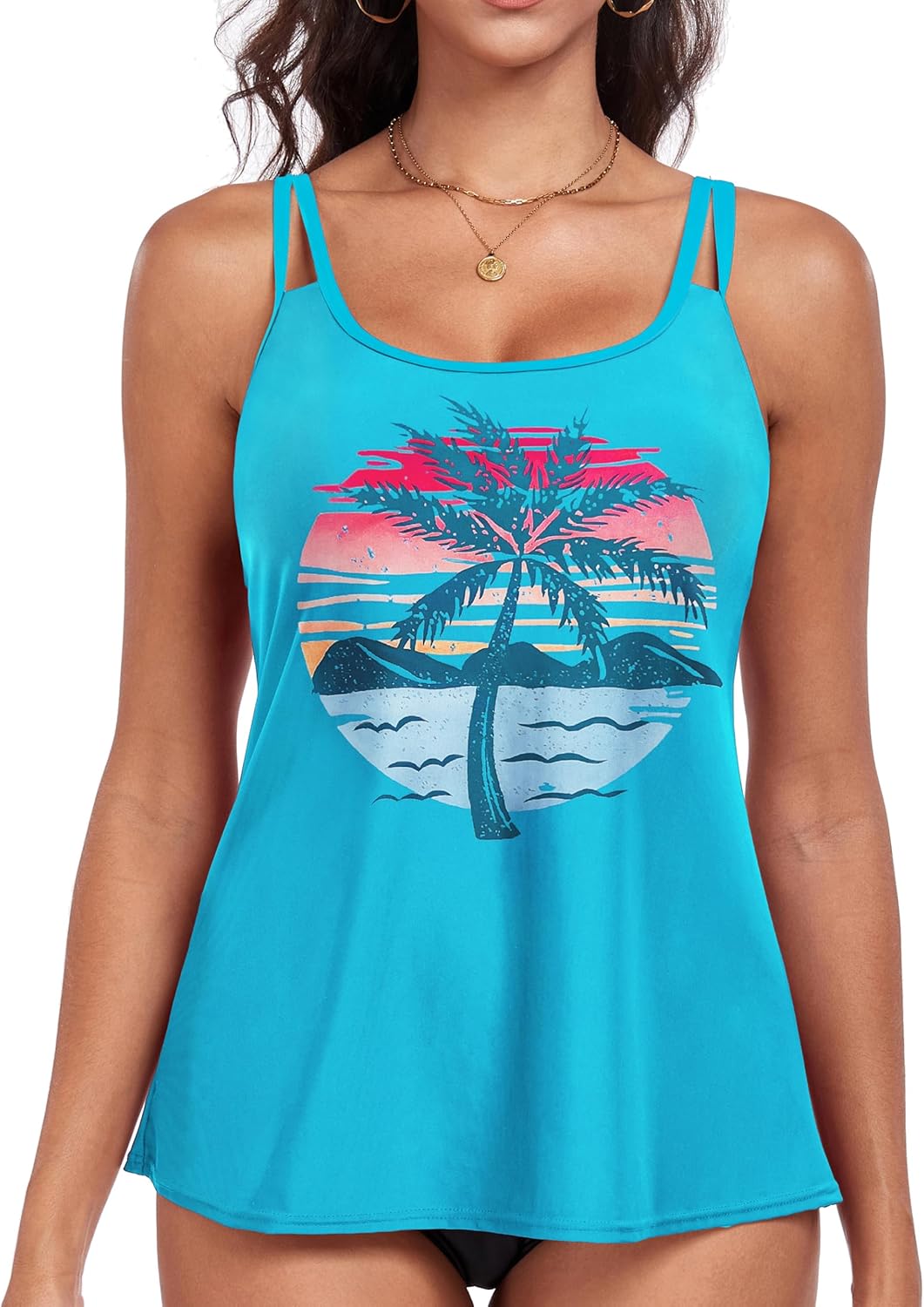 Flowy Tankini Tops for Women - Modest Plus Size Swimwear
