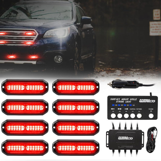 WINECO Red Strobe Lights for Vehicles - Emergency Safety Kit
