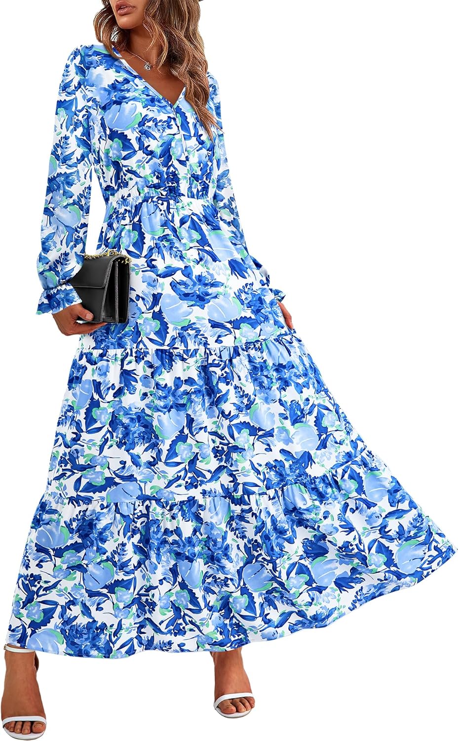 BTFBM Women Fall Dresses 2025 Casual Long Sleeve Maxi Dress