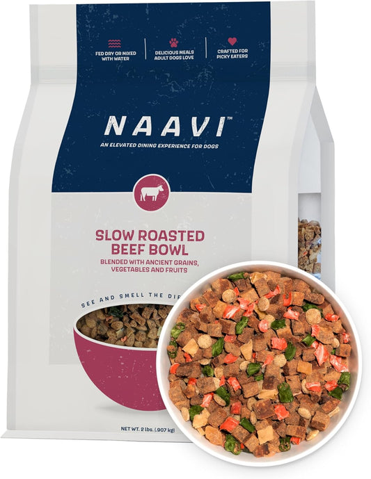 NAAVI Natural Dog Food - Slow-Roasted Beef Bowl for Picky Eaters