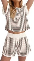 MISSACTIVER Stripe Knit 2 Piece Lounge Set Women - Summer Comfort