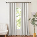 100% Blackout Linen Curtains 120 in Length - Off White, 2 Panels