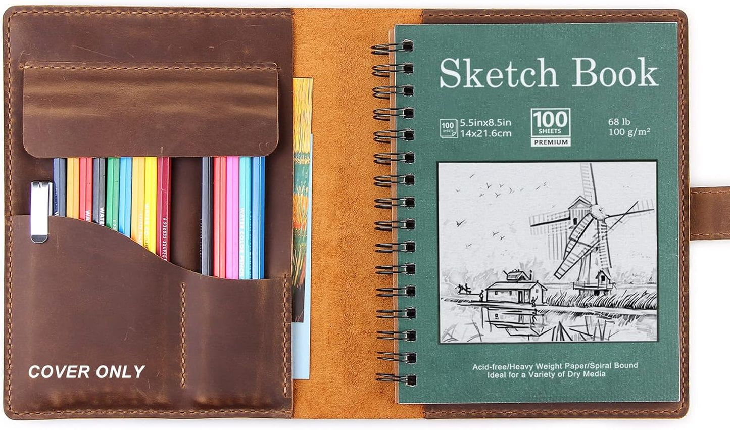 Robrasim Handmade Leather Sketchbook Cover for Artists and Designers