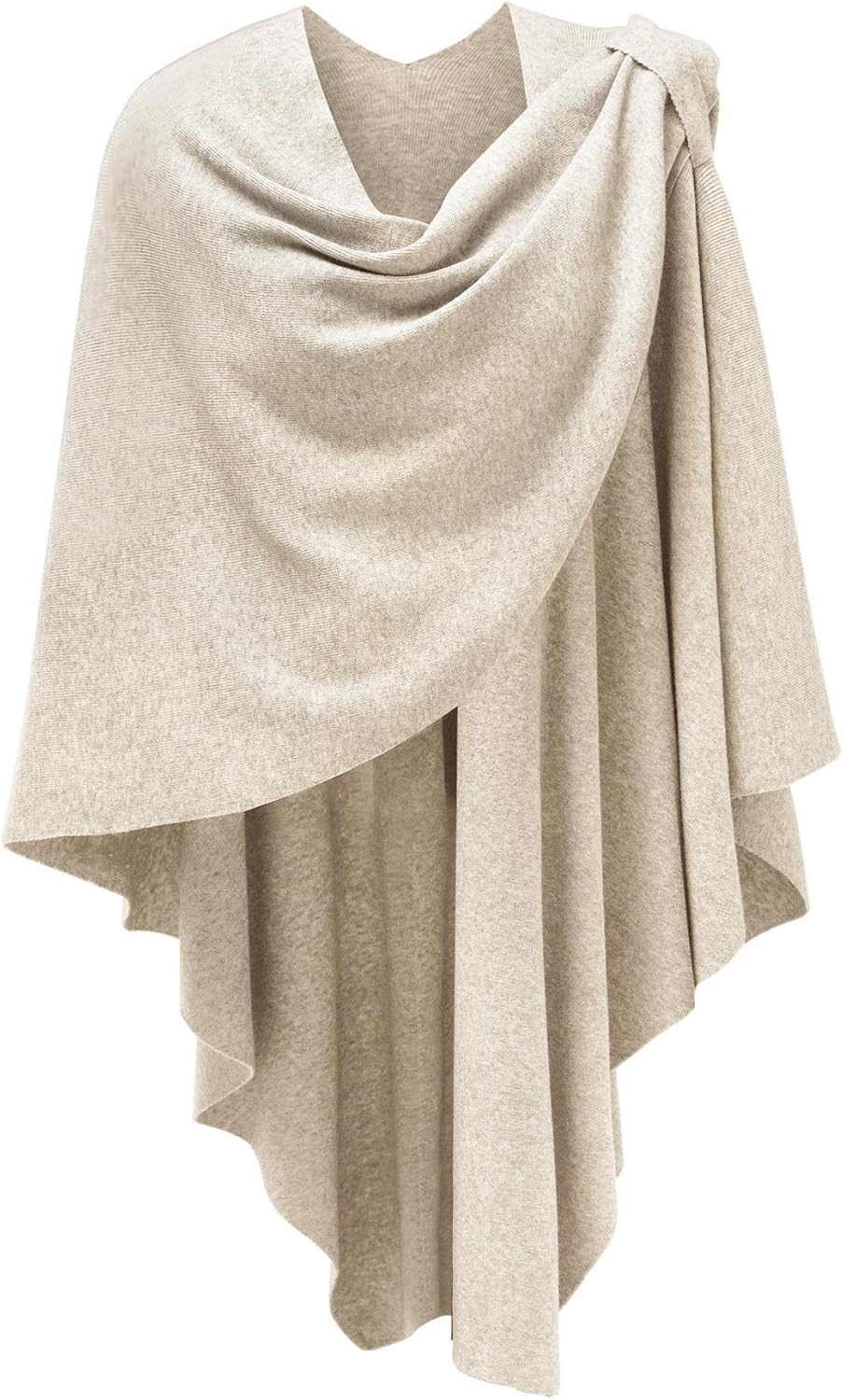 PULI Womens Large Cross Front Poncho Sweater Wrap for Fall