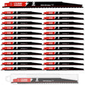 25 Pack 9 in 6/12 TPI Reciprocating Saw Blades - Fast, Durable Cuts