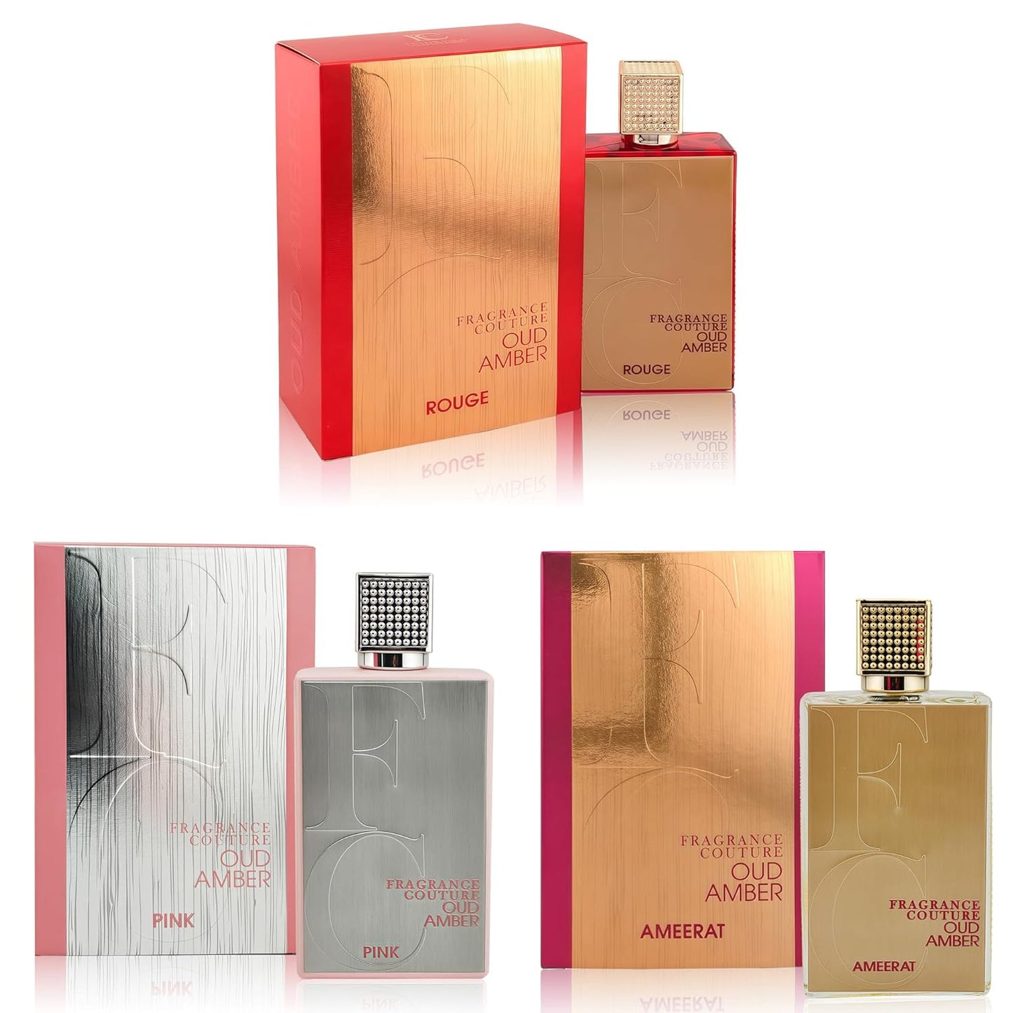 3Pack Men Cologne Oud Amber Series Luxury Fragrance Gift Set