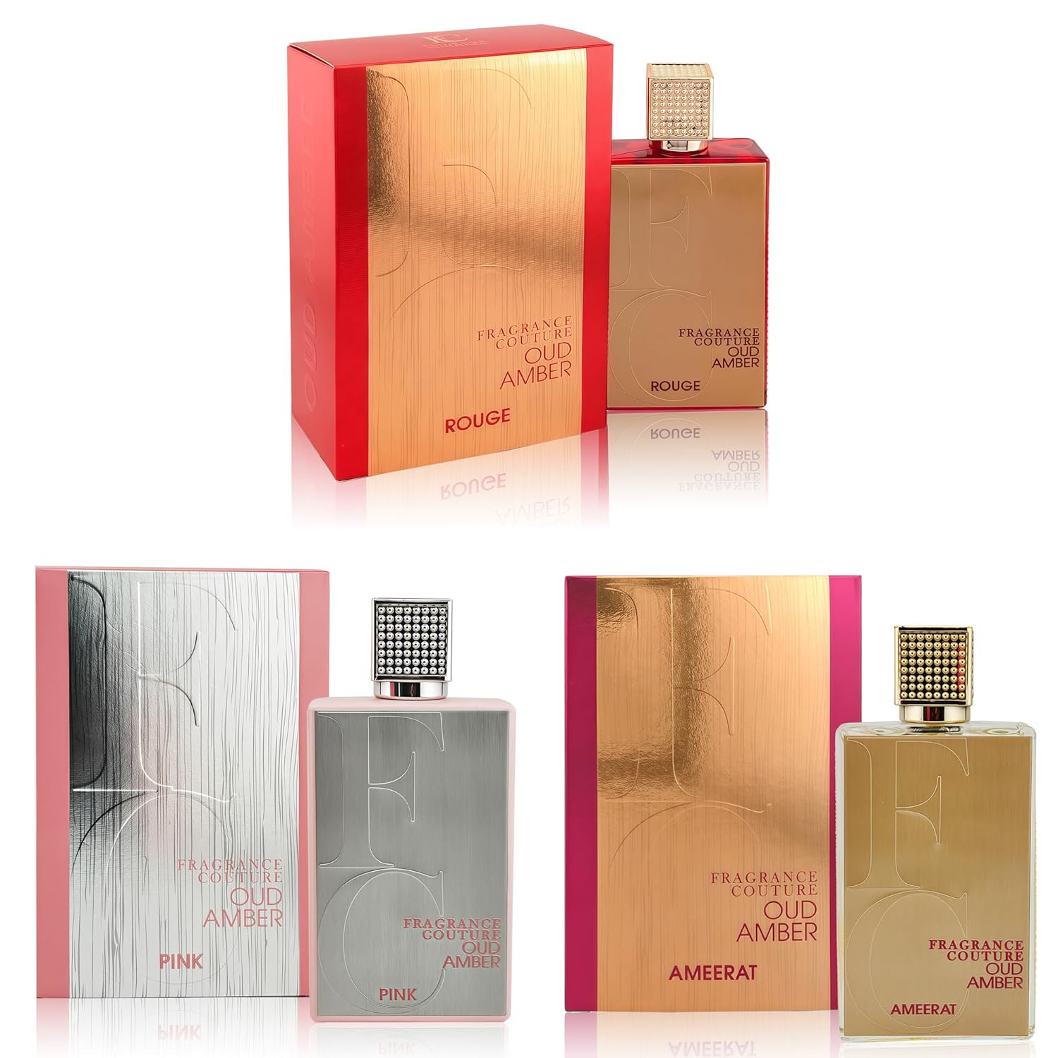 3Pack Men Cologne Oud Amber Series Luxury Fragrance Gift Set