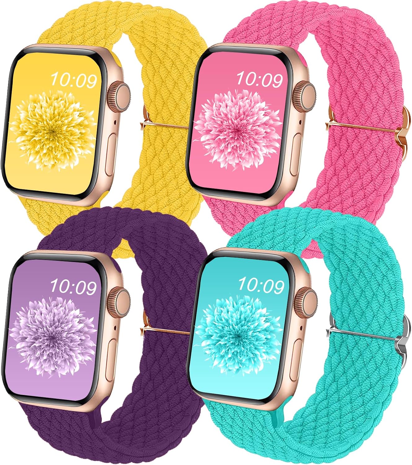 Washable Stretchy Nylon Band for Apple Watch 38-49mm by QUANFUN