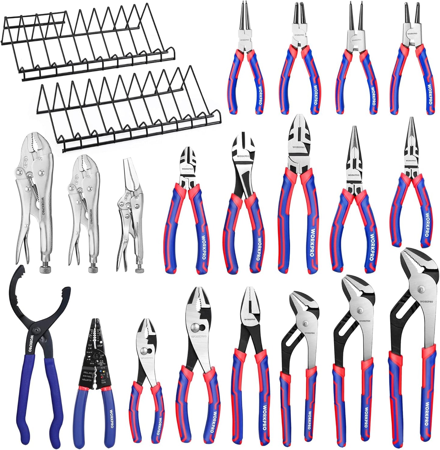 WORKPRO Pliers Set - 20-Piece Full Assortment with Organizer