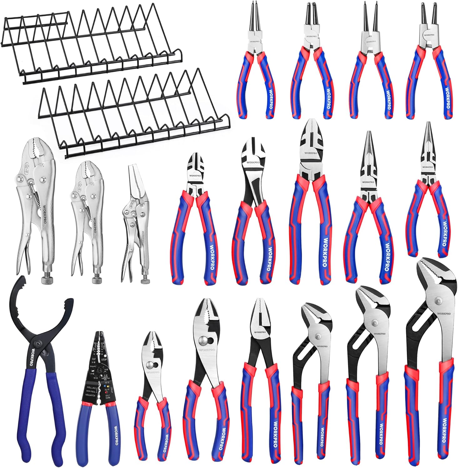 WORKPRO Pliers Set - 20-Piece Full Assortment with Organizer