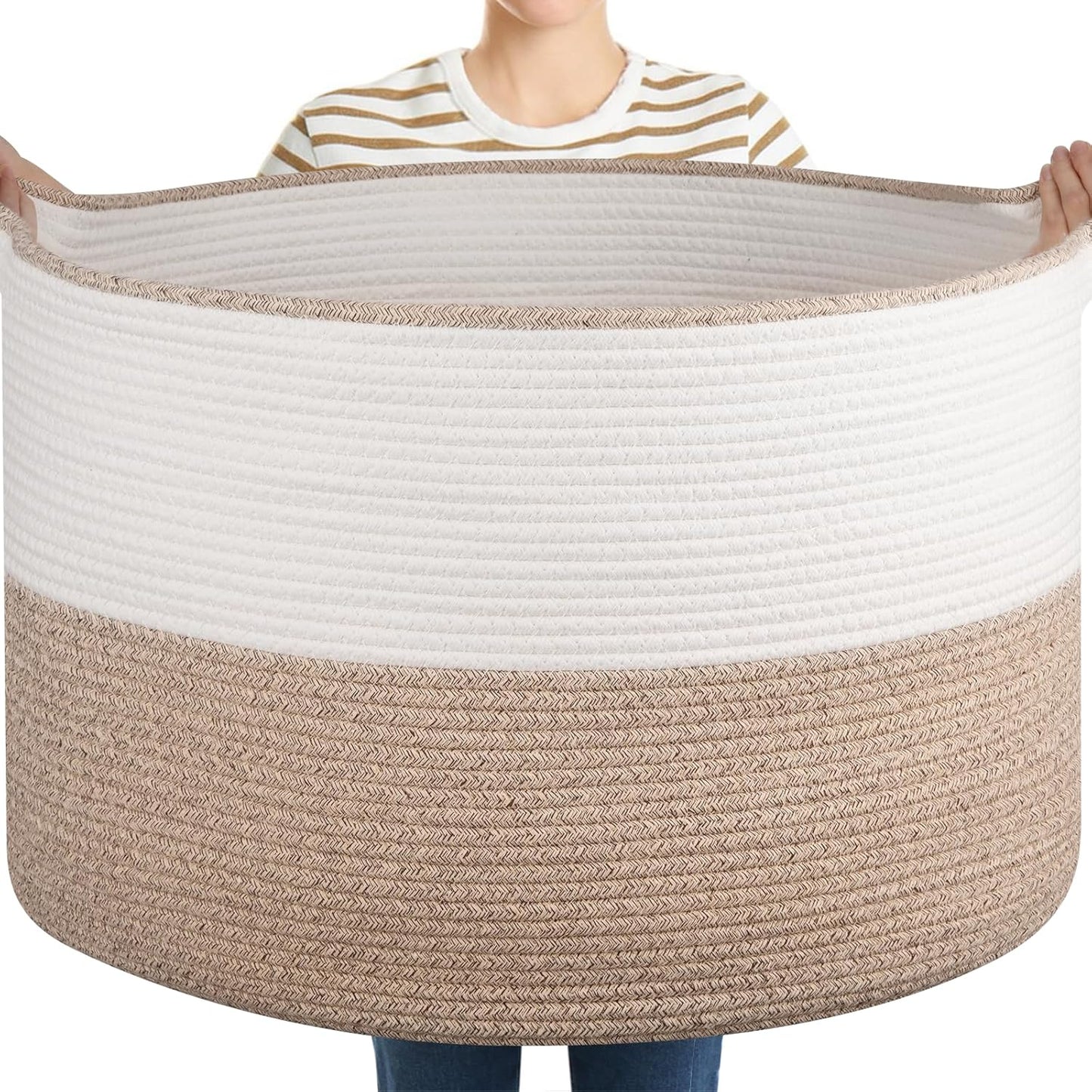 XXL Large Blanket Basket with Handles for Home Storage Needs