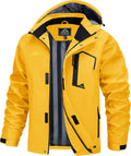 Men's Lightweight Windbreaker Rain Jacket with Detachable Hood - Water