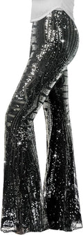 Nawgut Sequin Flare Pants Sparkly High Waisted Bell Bottoms Stripes