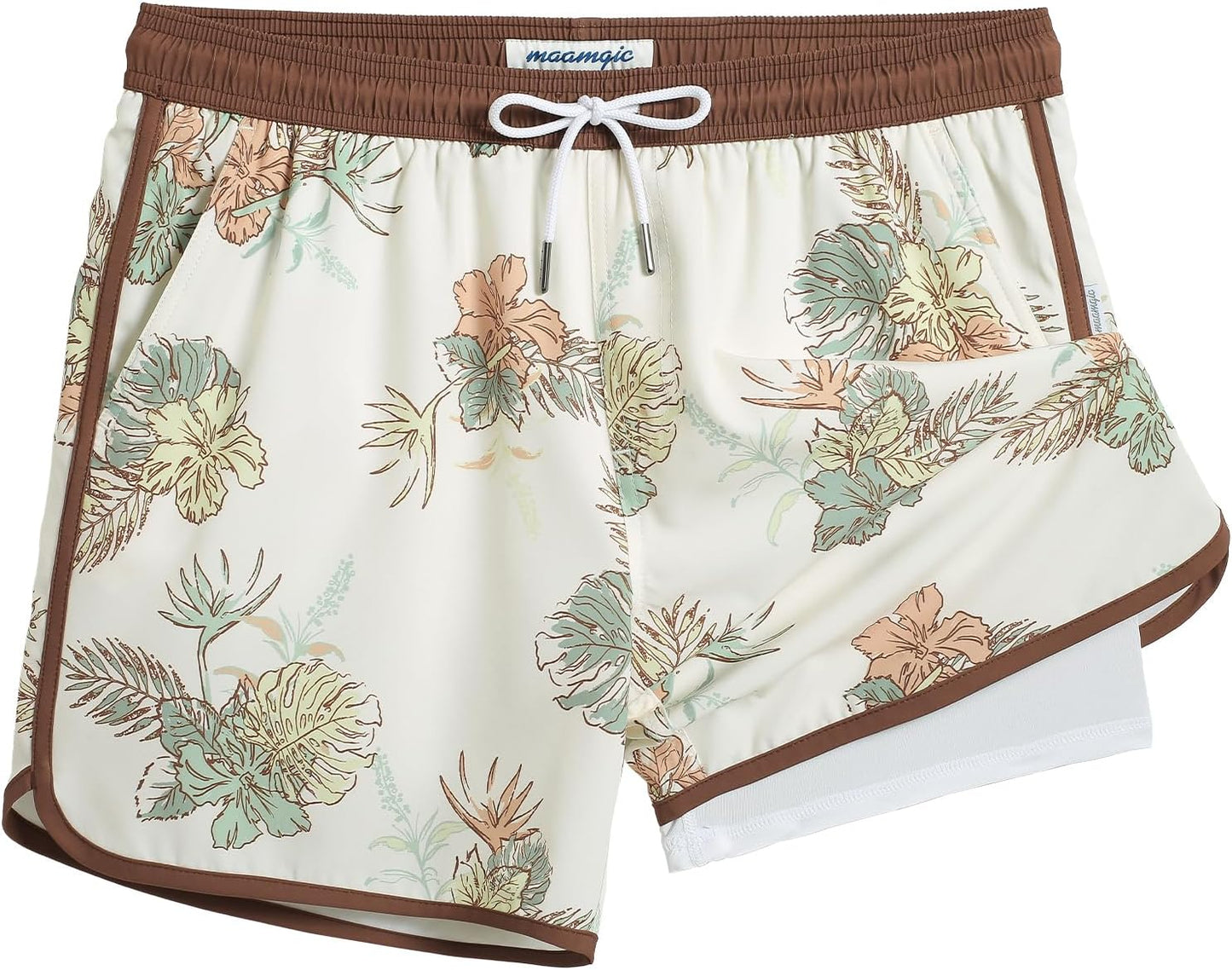 Vintage 80s 90s Style Swim Trunks for Men - Quick Dry Comfort