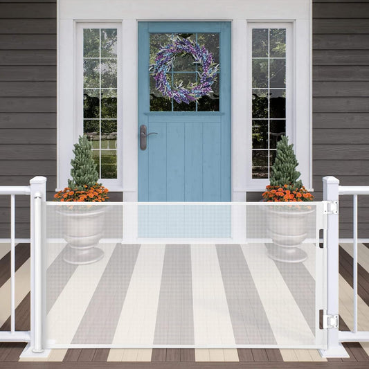 MYPIN Retractable Mesh Baby Gate: Secure 71 Wide Safety Barrier