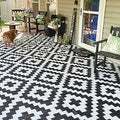 Reversible Outdoor Rug 6x9 Black & White - Portable Patio Mat