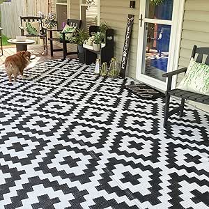 NFECO Reversible Outdoor Rug for Patio, Lightweight & Portable