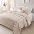 King Size Quilt Set Brich Beige - Ultra Soft 3 Piece Coverlet