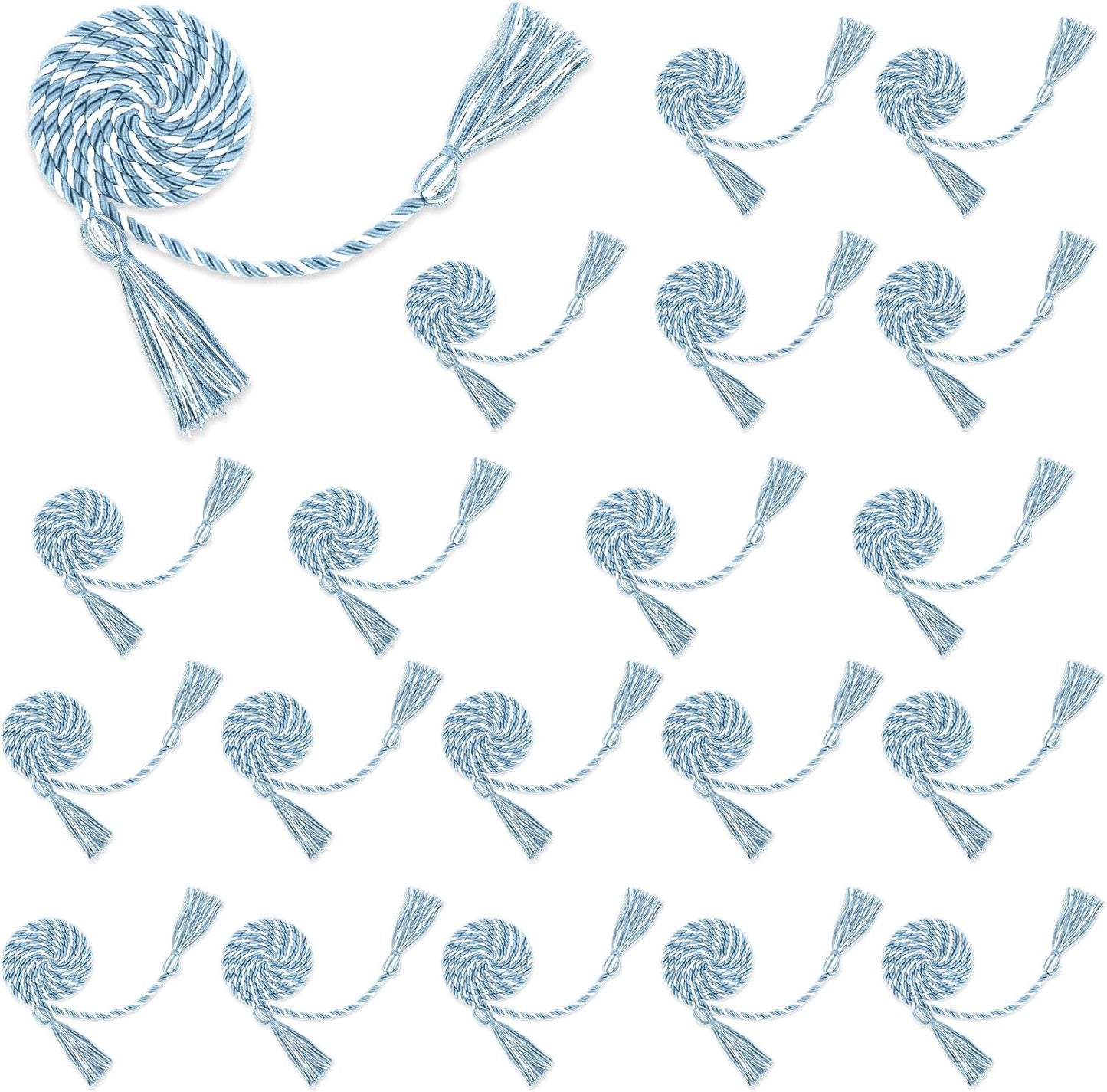 Graduation Cords 20pcs Sky Blue & White Honor Cords for 2025