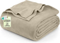 Utopia Bedding Khaki Cotton Blanket Full Size - Lightweight 350GSM