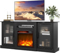Fireplace TV Stand for 65ft TV - Rustic Brown Entertainment Center