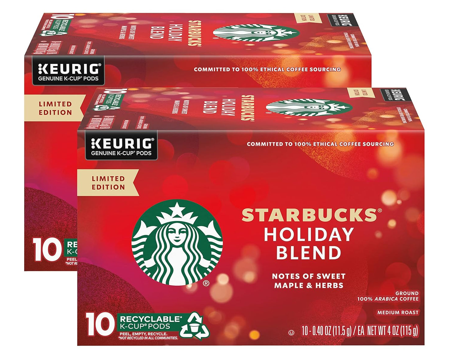 Starbucks Holiday Blend K-cups - Festive Flavor x2