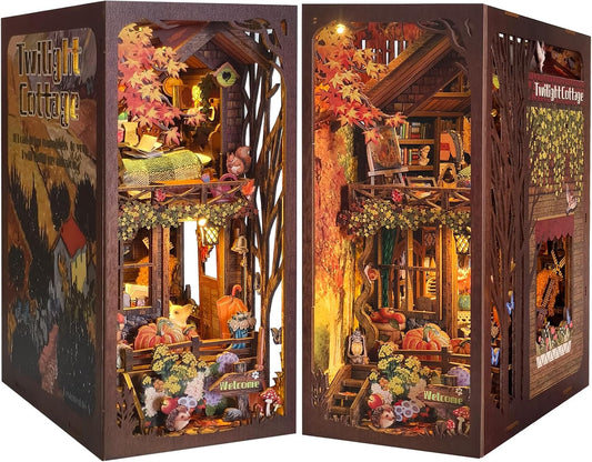 DIY 3D Wooden Puzzle Book Nook Kit for Cozy Bookends