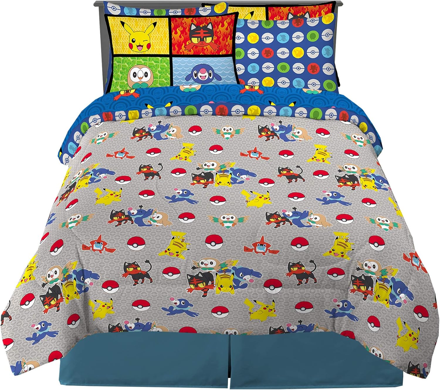 Franco Pokemon Anime Kids Comforter Set for Full Size Beds