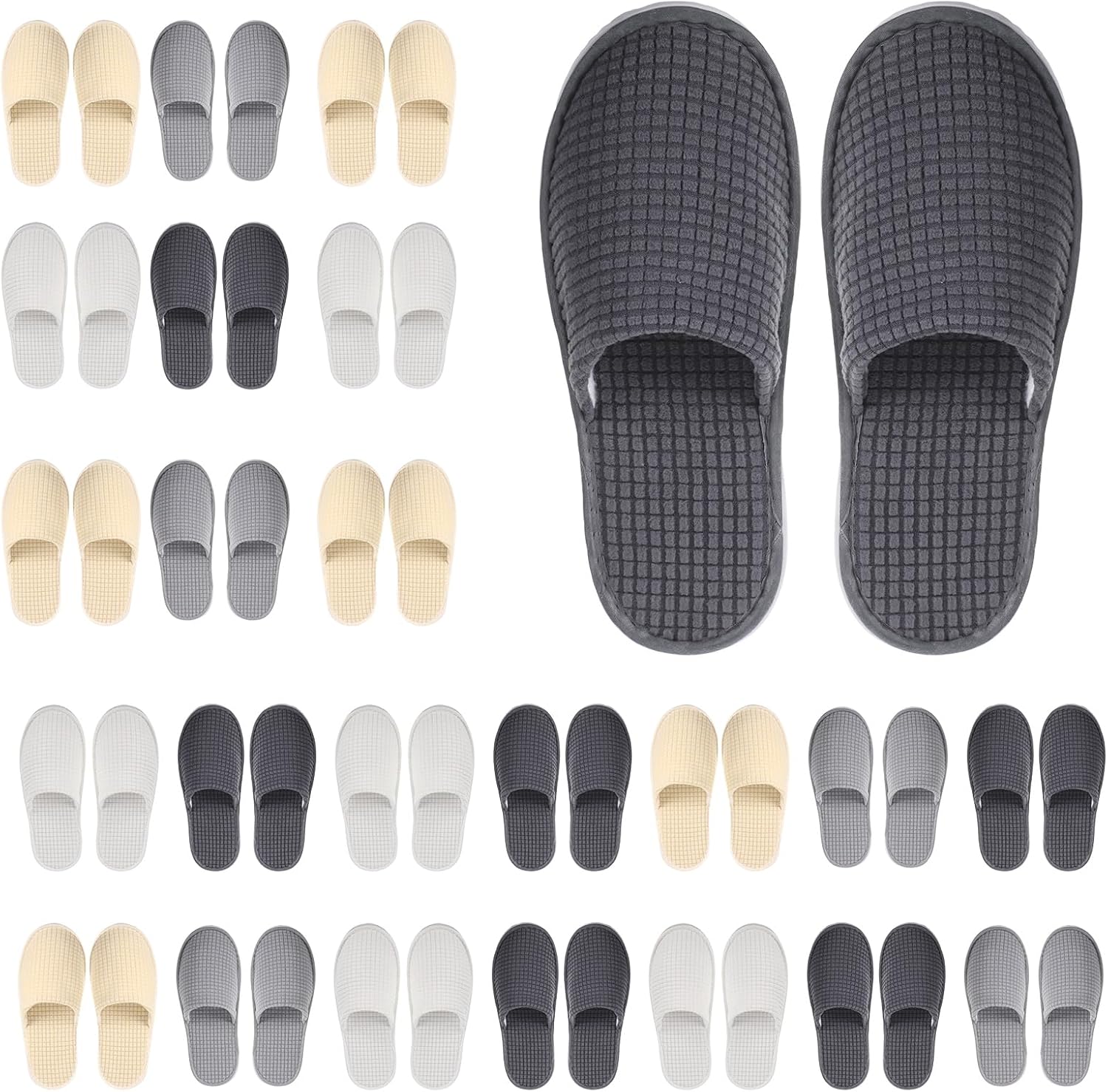 Geyoga 24 Pairs House Slippers for Guests - Soft & Washable