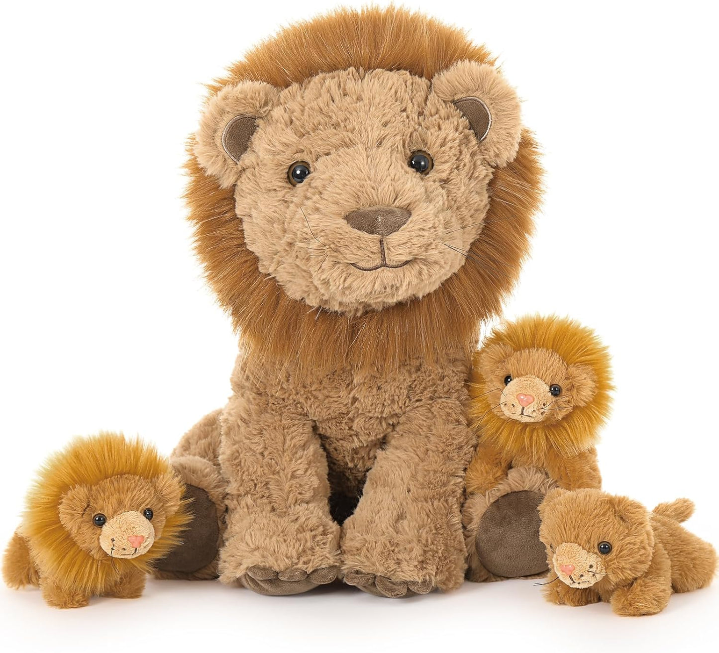 Tezituor 4 Piece Lion Plush Set for Kids and Decor