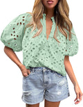 PRETTYGARDEN Women's Summer Lace Eyelet Top - Breathable & Dressy SIZE