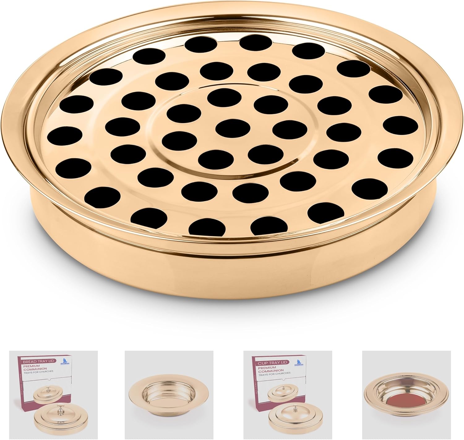 Premium Stainless Steel Communion Cup Tray for Churches - 40 Cups