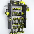 8-Drill Power Tool Organizer Wall Mount - Black Heavy-Duty Rack