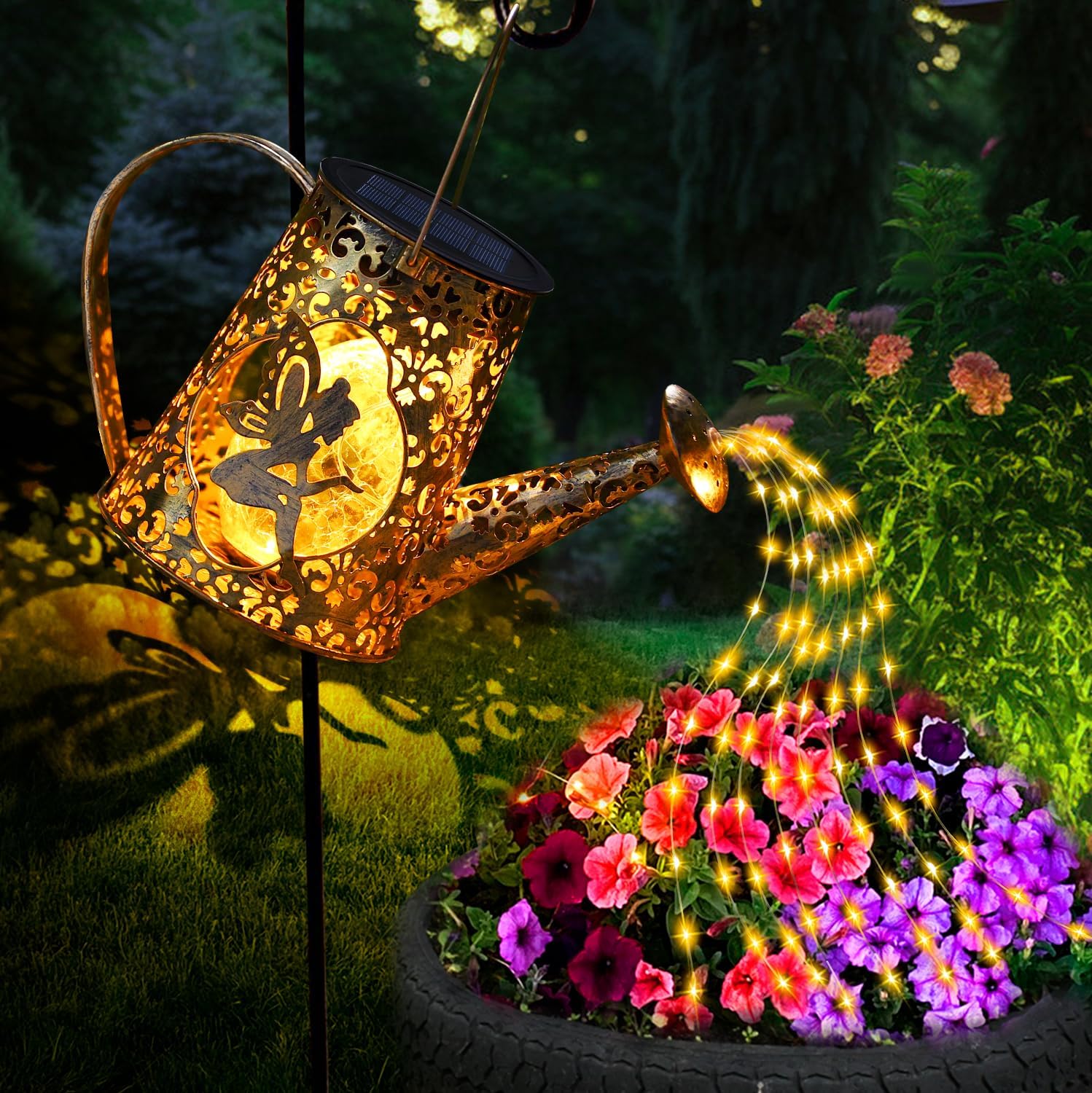 YJFWAL Solar Watering Can Lights for Unique Garden Decor