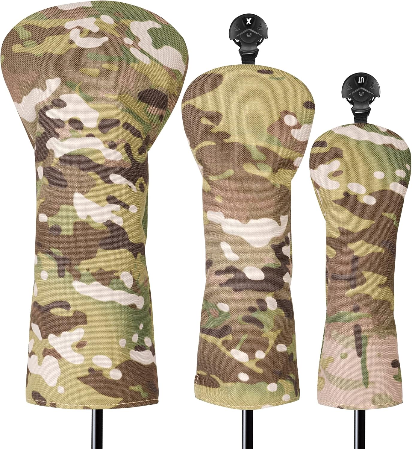 3 Pack Camouflage Golf Club Head Covers for Driver and Woods