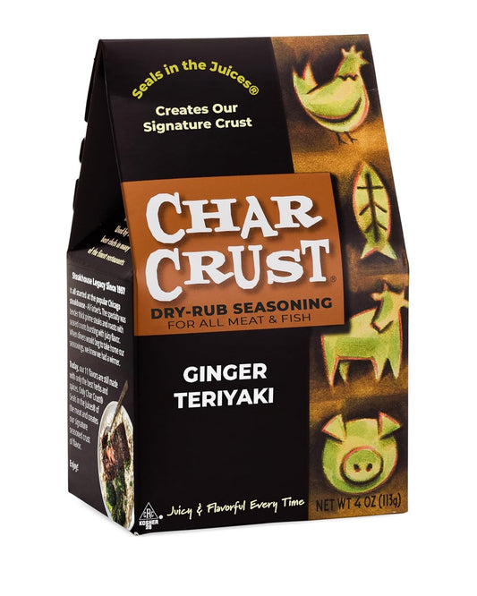 Char Crust Dry-Rub Seasonings Ginger Teriyaki for Juicy Proteins