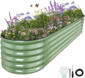 Galvanized Raised Garden Bed 8x2x1.4ft Oval Metal Planter - Durable