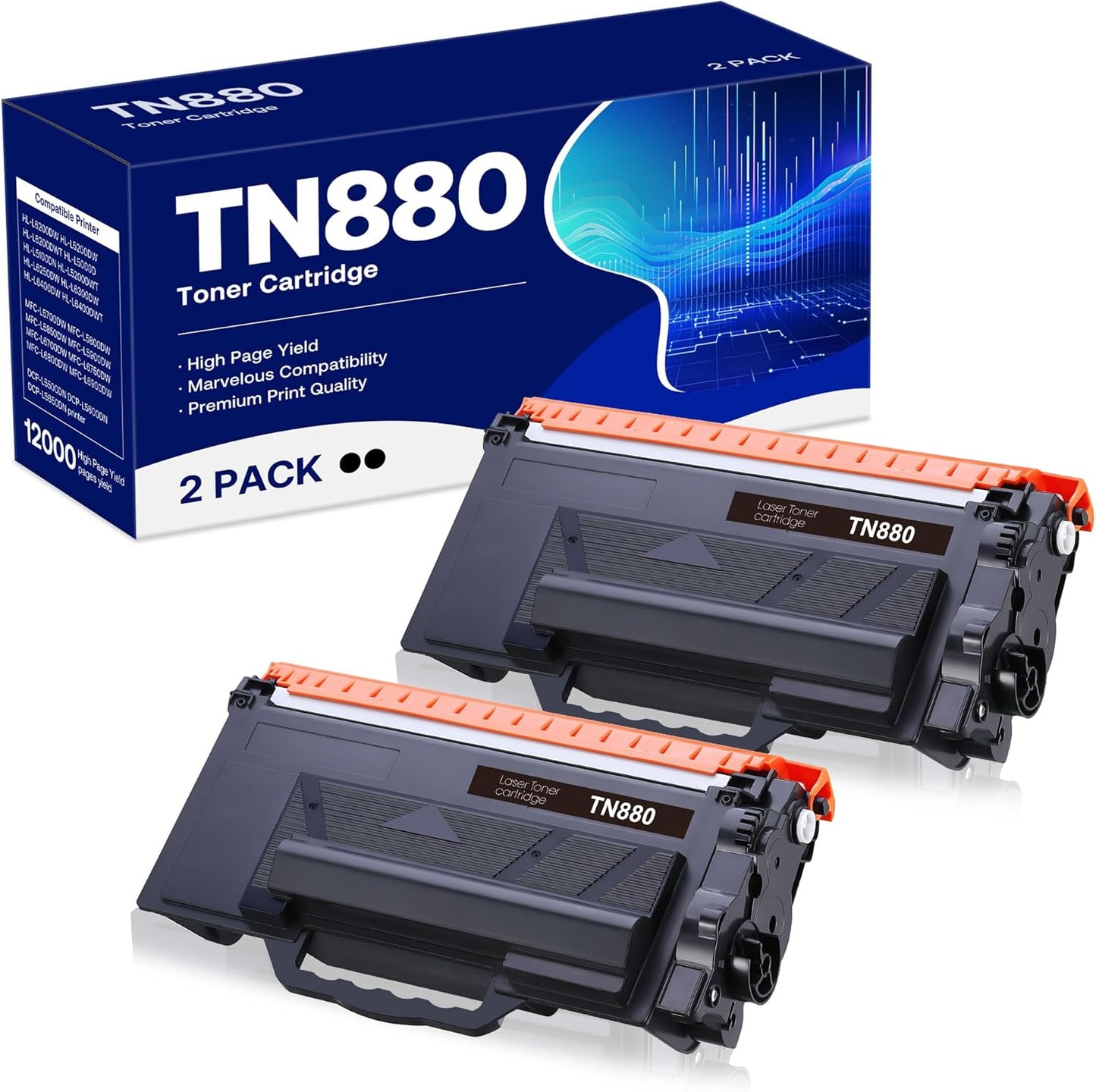 TN880 Toner Cartridge for Brother Printers - High Yield 24,000 Pages