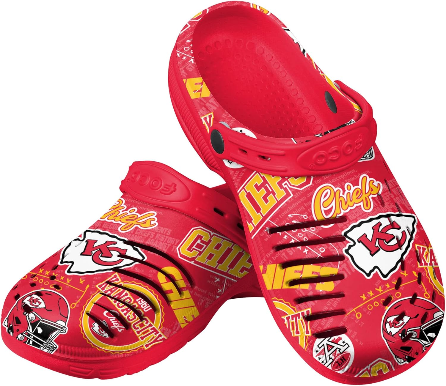 FOCO Men's NFL Team Logo Historic Print Garden Sandals Shoes