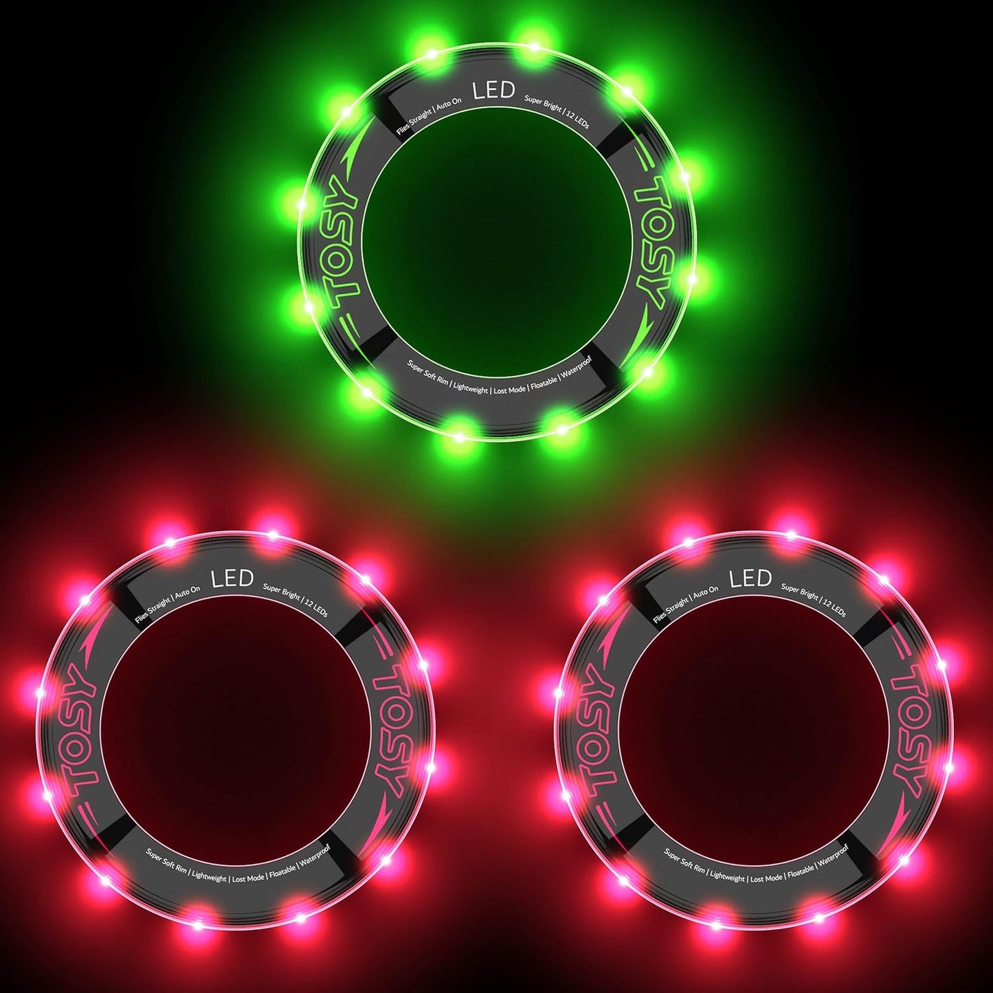 TOSY Flying Ring Bundle - 12 Super Bright LEDs