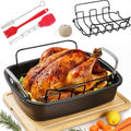 Large Nonstick Roasting Pan Kit with Rack (17x13 in) - Even Heating