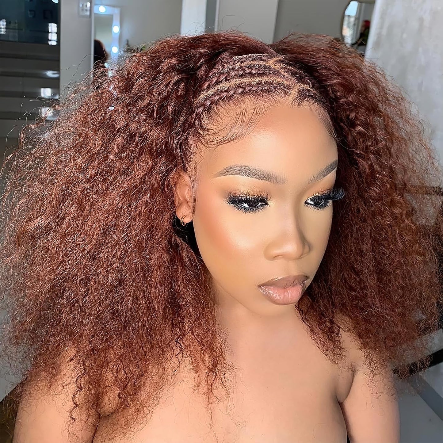 Chocolate Brown Bob Wig Human Hair 13x6 Deep Curly Wave Lace