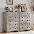 Farmhouse 5 Drawer Dresser for Bedroom - Compact Rustic Storage