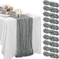 Grey Cheesecloth Table Runner 10FT 10 Pack - Boho Gauze Runners