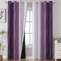 Estelar Textiler Purple Greyish White Ombre Blackout Curtains 90 in