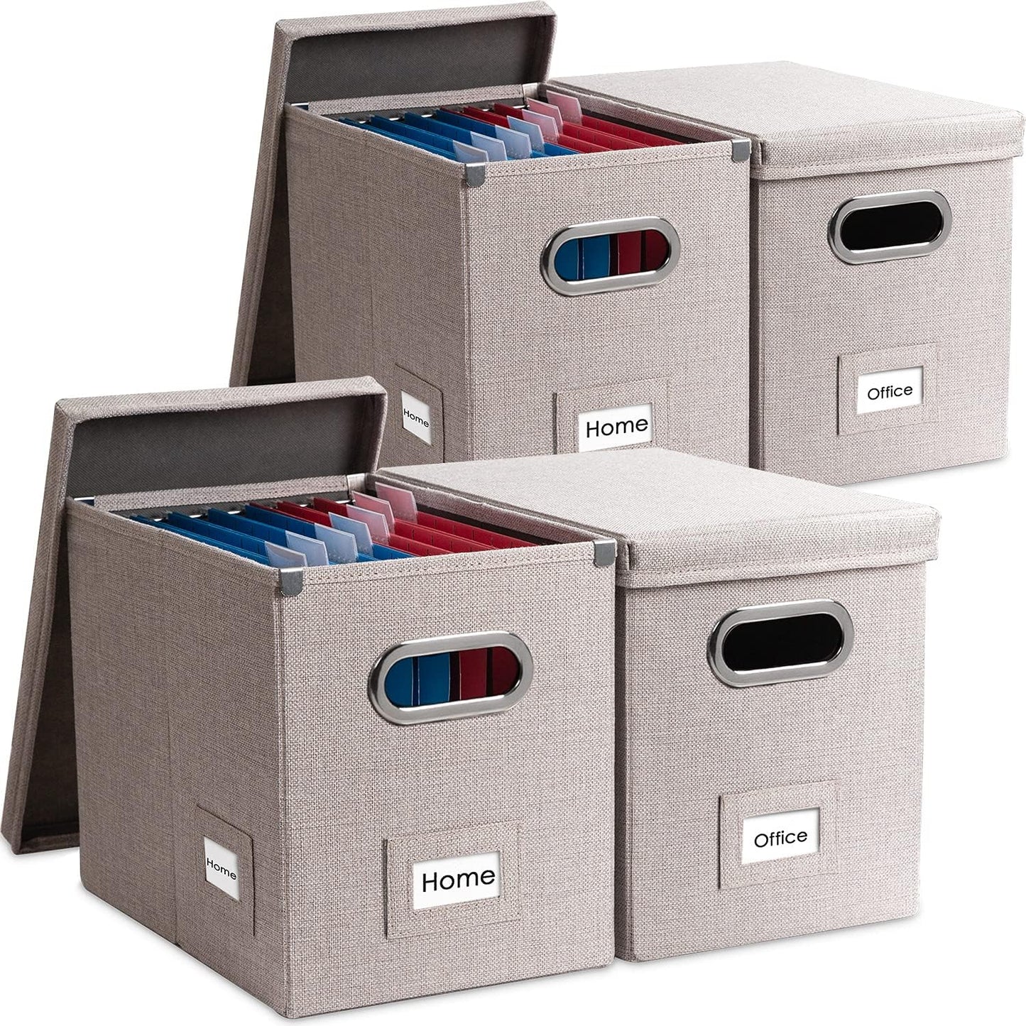 PRANDOM File Organizer Box Set of 4 for Stylish Storage