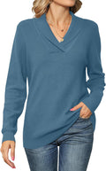 Ivicoer Long Sleeve Pullover for Women in V Neck Style