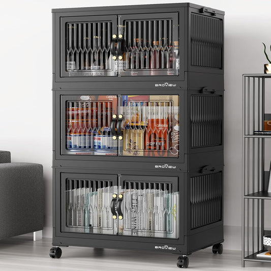 240 Qt Stackable Storage Bins with Lid for Closet Organization
